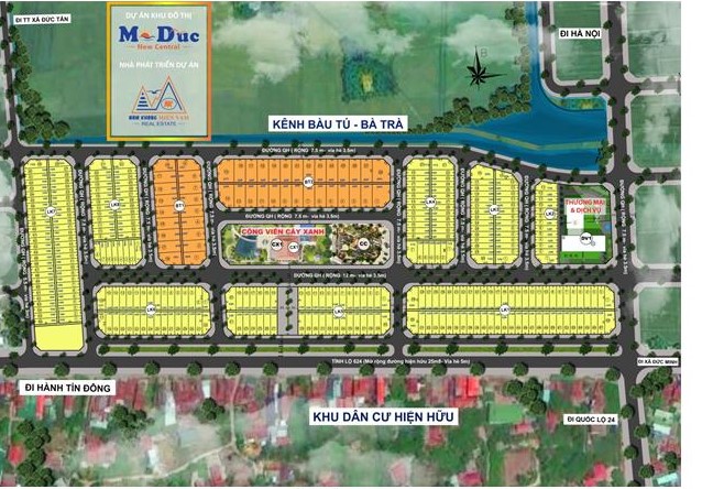 Sơ đồ quy hoạch tổng thể dự án Khu dân cư và thương mại dịch vụ Bắc trung tâm Mộ Đức