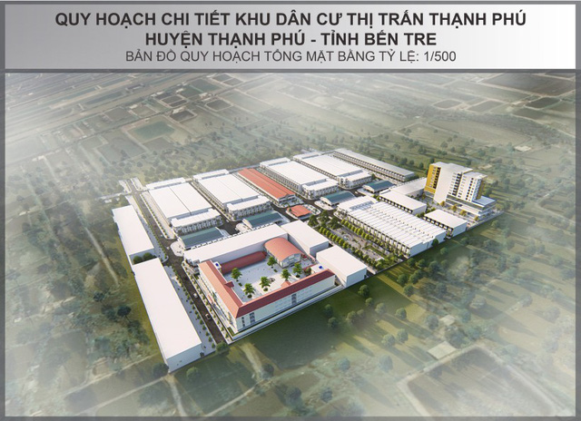 Phối cảnh tổng thể dự án Khu dân cư Thạnh Phú Center tại Bến Tre