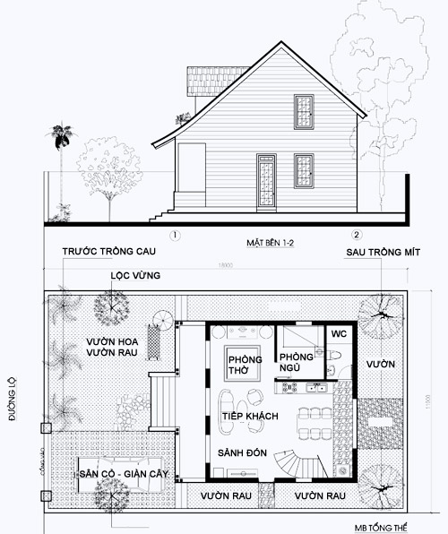 thiết kế nhà vườn 2 tầng
