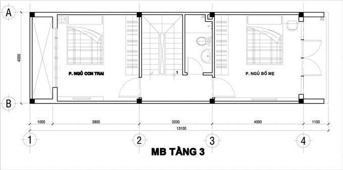 nhà 4 tầng chi phí 960 triệu