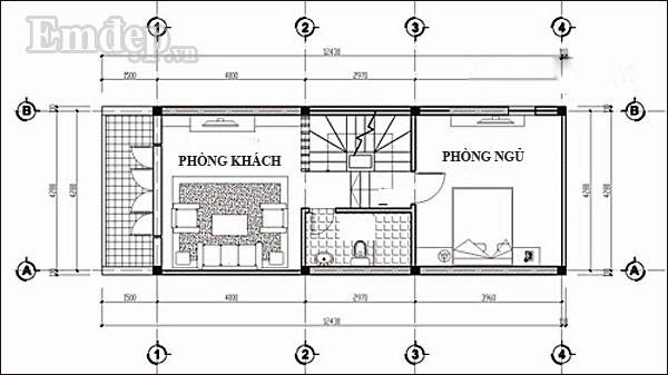  Mặt bằng thiết kế tầng 2