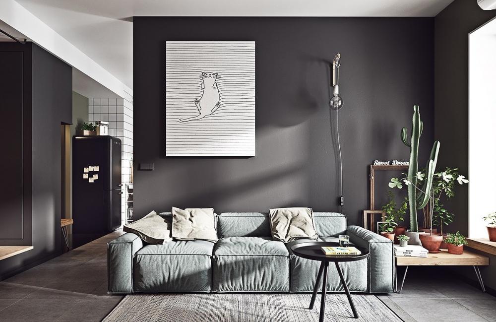 ghế sofa màu xám