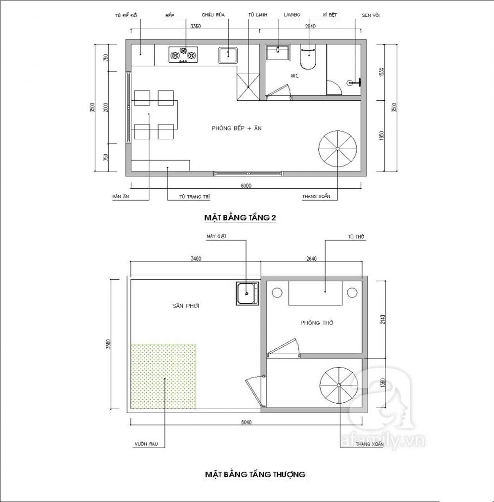 mặt bằng cải tạo tầng 2