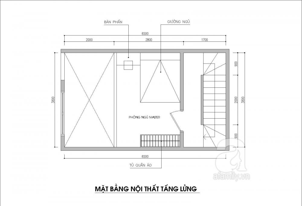 mặt bằng nội thất tầng lửng