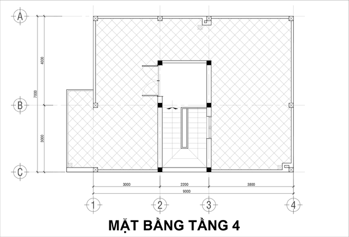 bản thiết kế tầng 4 của ngôi nhà