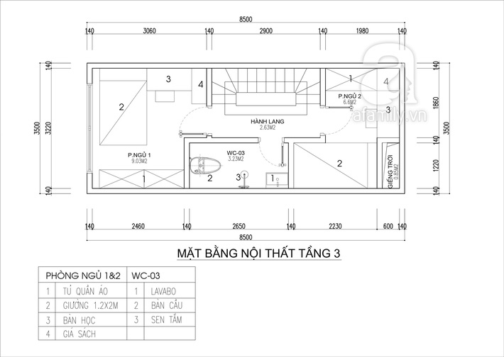 thiết kế nhà 4 tầng thoáng đãng