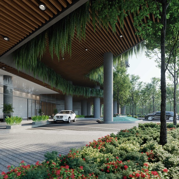 Lối vào khu vực đỗ xe