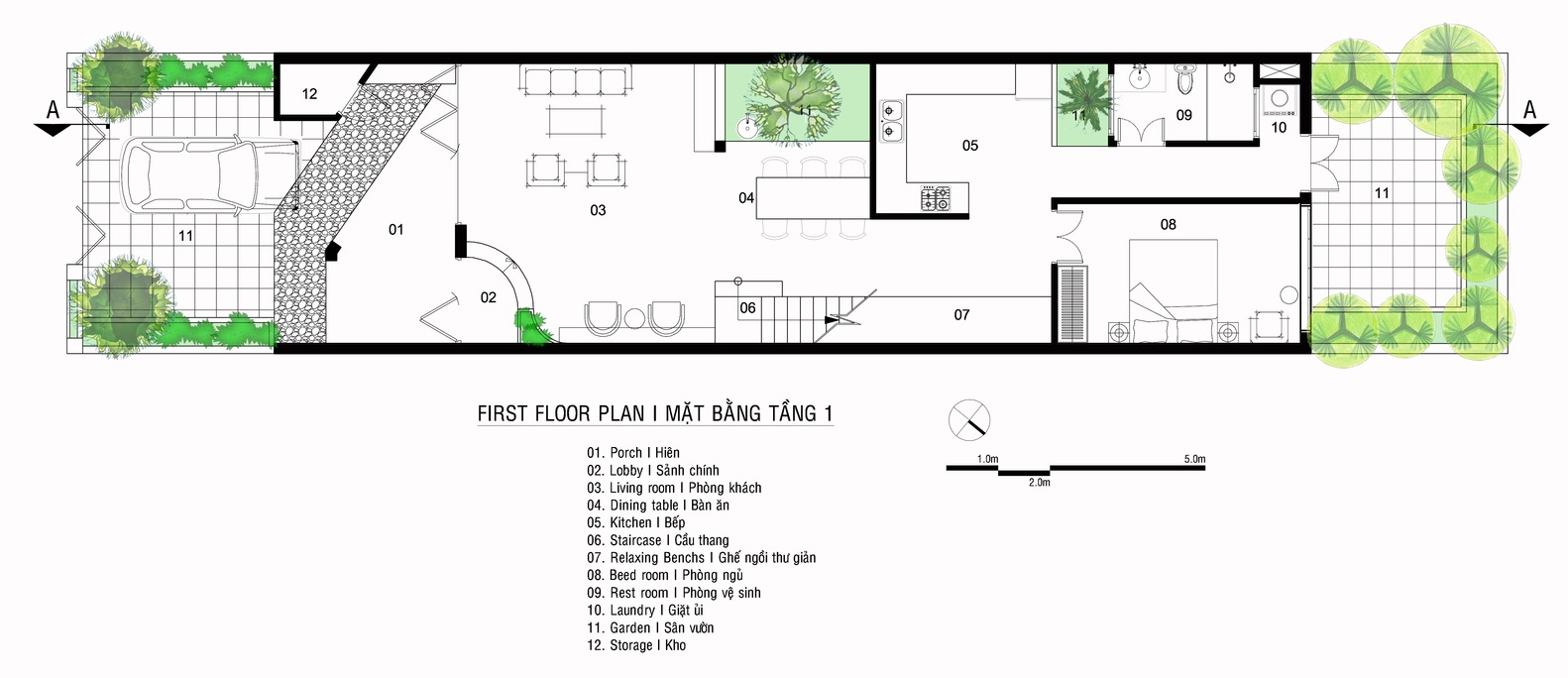 sơ đồ bố trí mặt bằng tầng 1