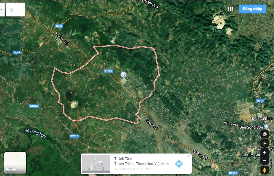 hình ảnh google map chụp địa bàn xã Thành Tâm, huyện Thạch Thành