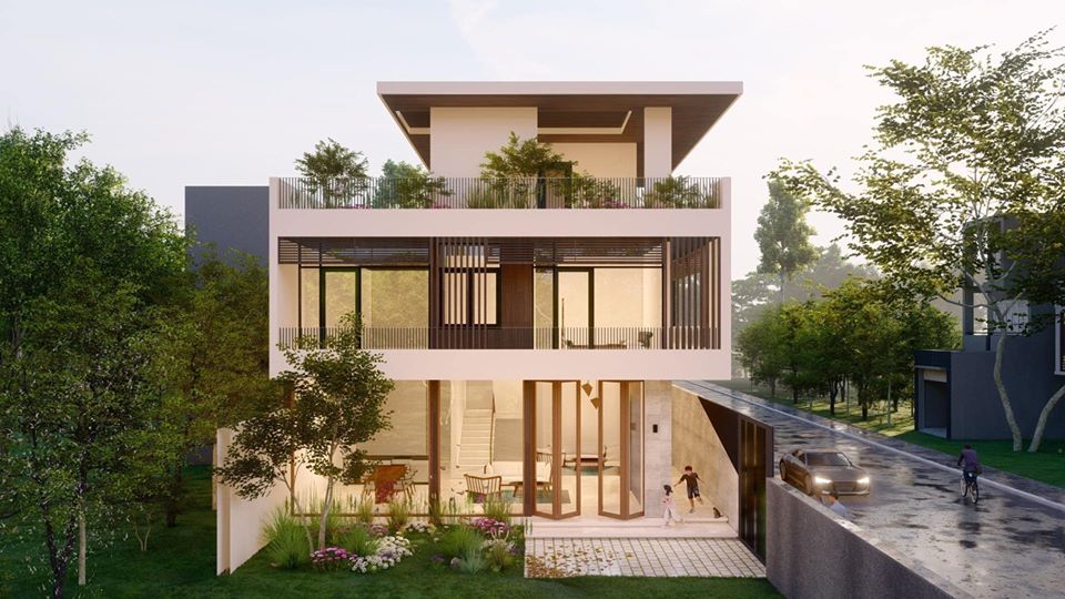 Biệt thự cũng được thiết kế hợp phong thủy, mang lại sự thịnh vượng cho gia chủ. mẫu thiết kế biệt thự đẹp