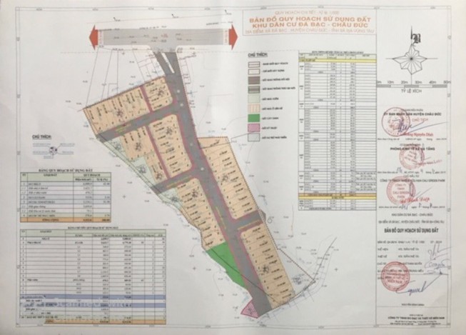 Bản vẽ dự án KDC Đá Bạc tại huyện Châu Đức (Bà Rịa - Vũng Tàu)