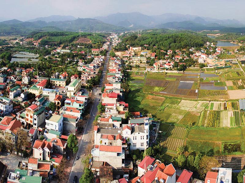 Ảnh chụp trên cao một góc huyện Hoành Bồ, Quảng Ninh.
