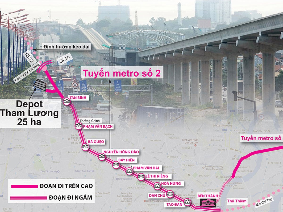 hướng tuyến metro số 2