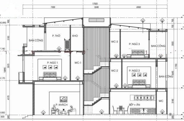 thiết kế nhà lệch tầng đẹp