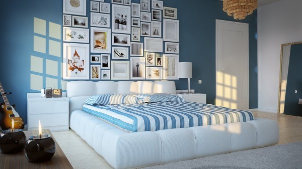 A calming environment can be created with sky blue hues teamed with pure white. With a bedroom scheme this dreamy you might want to steal it for yourself!