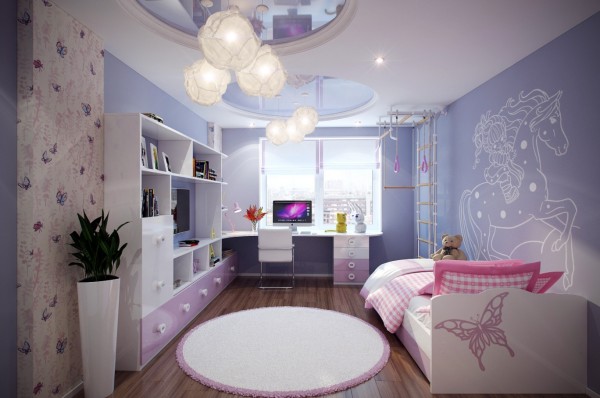 Shades of purple and pink have been a big winner in girls rooms for years, and there are no signs that this is about to change anytime soon. Follow the girly fashion full-on and team sherbet shades with beautiful butterflies and majestic horses.